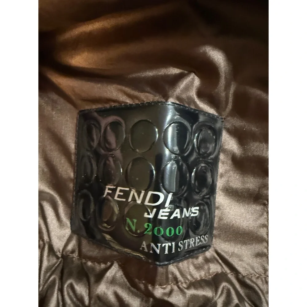 Fendi Jeans Women's Bronze Monogram Logo‎ Windbreaker Hooded Jacket Anti Stress